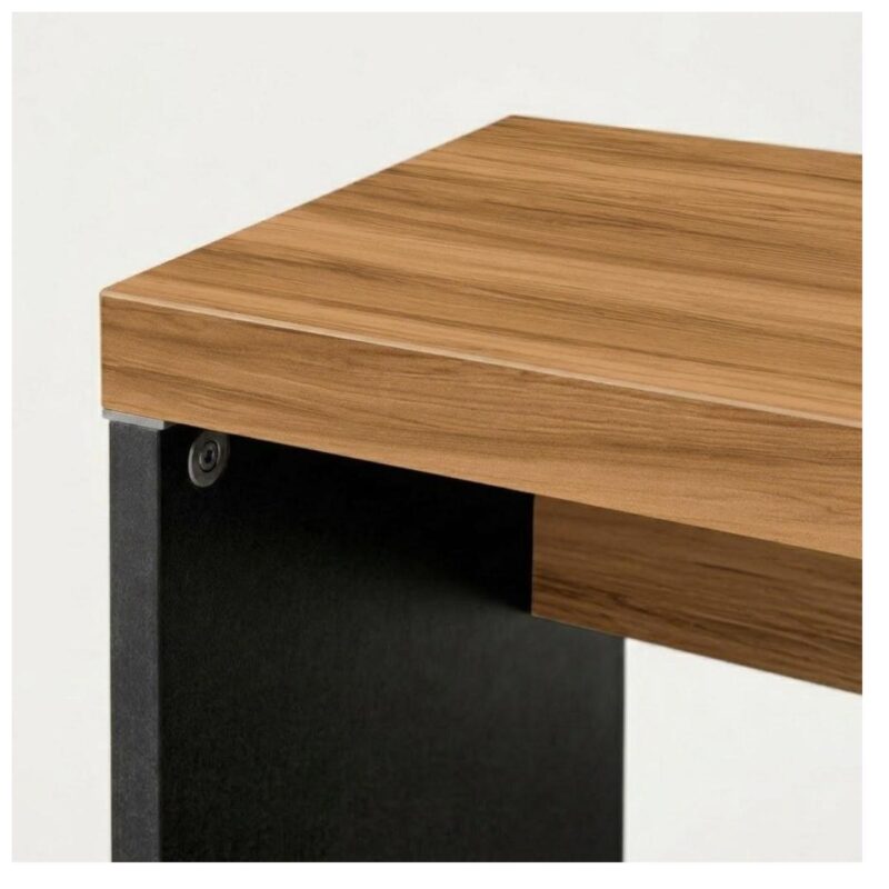 Móveis para Escritório Mesa de Escritório Executiva Reta – 1,70m x 0,70cm (Tampo 40mm) – Nogal Sevilha / Preto - 21474