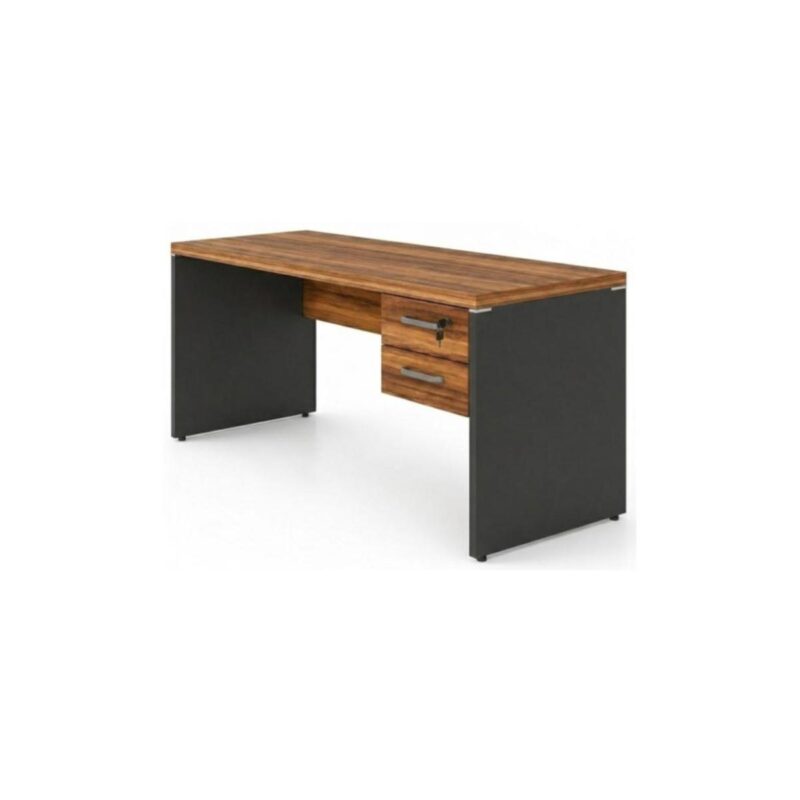 Móveis para Escritório Mesa de Escritório Executiva Reta com Gavetas – 1,20m x 0,60cm (Tampo 40mm) – Nogal Sevilha / 21471