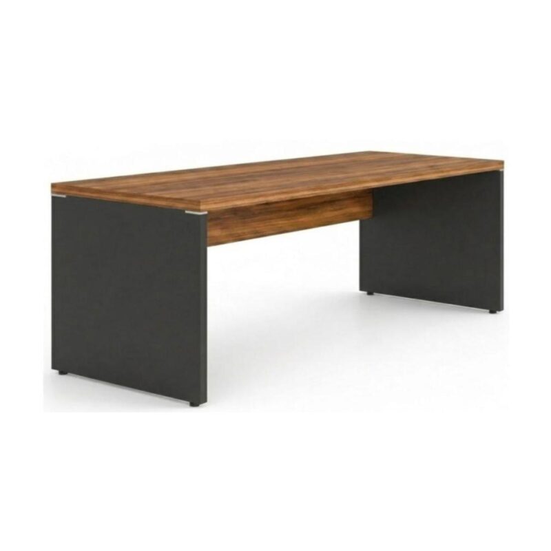 Móveis para Escritório Mesa de Escritório Executiva Reta – 1,70m x 0,70cm (Tampo 40mm) – Nogal Sevilha / Preto - 21474