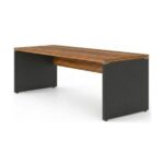 Móveis para Escritório Mesa de Escritório Executiva Reta – 1,70m x 0,70cm (Tampo 40mm) – Nogal Sevilha / Preto - 21474