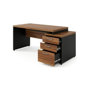 Mesa para Escritório com Gaveteiro 3 Gavetas 1,92m x 0,70cm – Escrivaninha Home Office Amadeirada – Sevilha / Preto - 21405