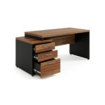 Móveis para Escritório Mesa para Escritório com Gaveteiro 3 Gavetas 1,92m x 0,70cm – Escrivaninha Home Office Amadeirada – Sevilha / Preto - 21405