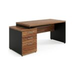 Móveis para Escritório Mesa para Escritório com Gaveteiro 3 Gavetas 1,92m x 0,70cm – Escrivaninha Home Office Amadeirada – Sevilha / Preto - 21405
