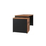 Móveis para Escritório Mesa para Escritório com Gaveteiro 3 Gavetas 1,92m x 0,70cm – Escrivaninha Home Office Amadeirada – Sevilha / Preto - 21405