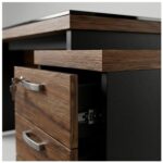 Móveis para Escritório Mesa para Escritório com Gaveteiro 3 Gavetas C/VIDRO 1,92m x 0,70cm – Escrivaninha Home Office Amadeirada – Sevilha / Preto - 21399