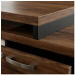 Móveis para Escritório Mesa para Escritório com Gaveteiro 3 Gavetas C/VIDRO 1,92m x 0,70cm – Escrivaninha Home Office Amadeirada – Sevilha / Preto - 21399