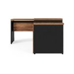 Móveis para Escritório Mesa de Escritório em L Diretor 1,92 x 1,60 Tampo 40mm com Gaveteiro – Nogal Sevilha  / Preto - 21406