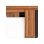 Móveis para Escritório Mesa Escritório PRESIDENTE c/ Armário Pedestal - 1,82x1,80m - WORK START - NOGAL SEVILHA/PRETO - 20602