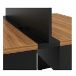Móveis para Escritório Estação de Trabalho Dupla 1,20m Mesa de Escritório Tampo 40mm e Divisória - Nogal Sevilha / Preto - 63085