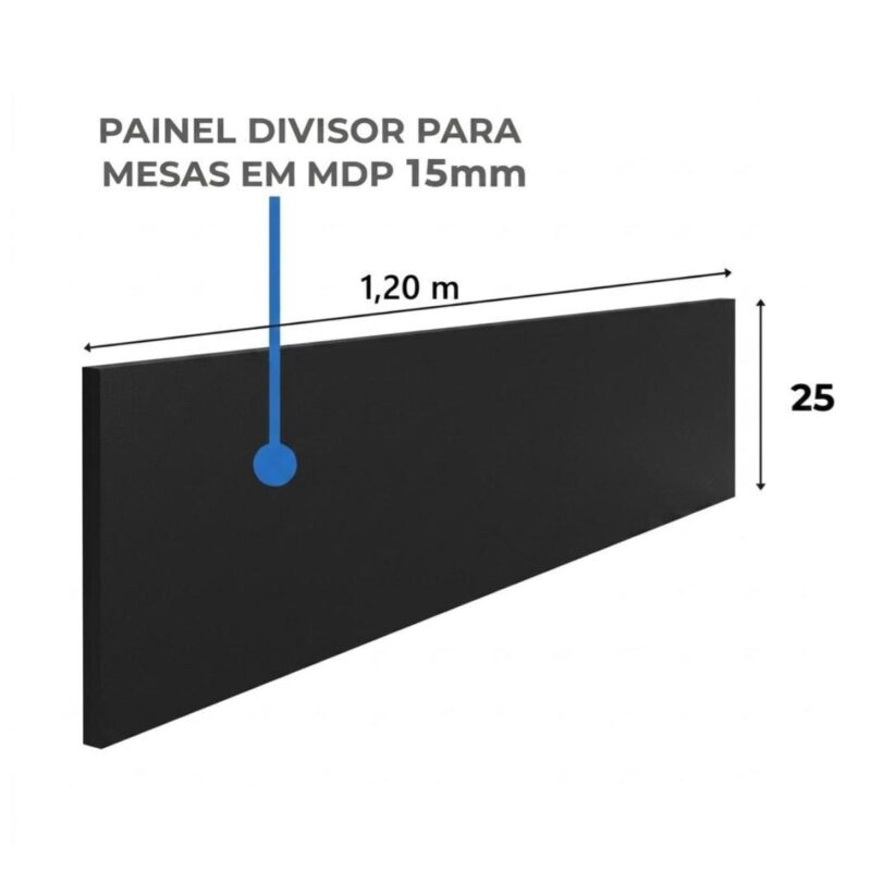 Móveis para Escritório Estação de Trabalho Dupla 1,20m Mesa de Escritório Tampo 40mm com Gaveteiro e Divisória - Nogal Sevilha / Preto - 63086