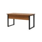 Móveis para Escritório Mesa de Escritório Industrial 1,20m x 0,60cm Nogal Sevilha Tampo 40mm – Escrivaninha Home Office Premium Pollo - Sevilha / Preto - 24469