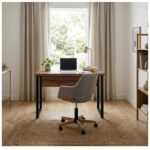 Móveis para Escritório Mesa de Escritório Industrial 1,50 x 0,60cm Nogal Sevilha Tampo 40mm – Escrivaninha Home Office Premium Pollo - Sevilha / Preto - 24472