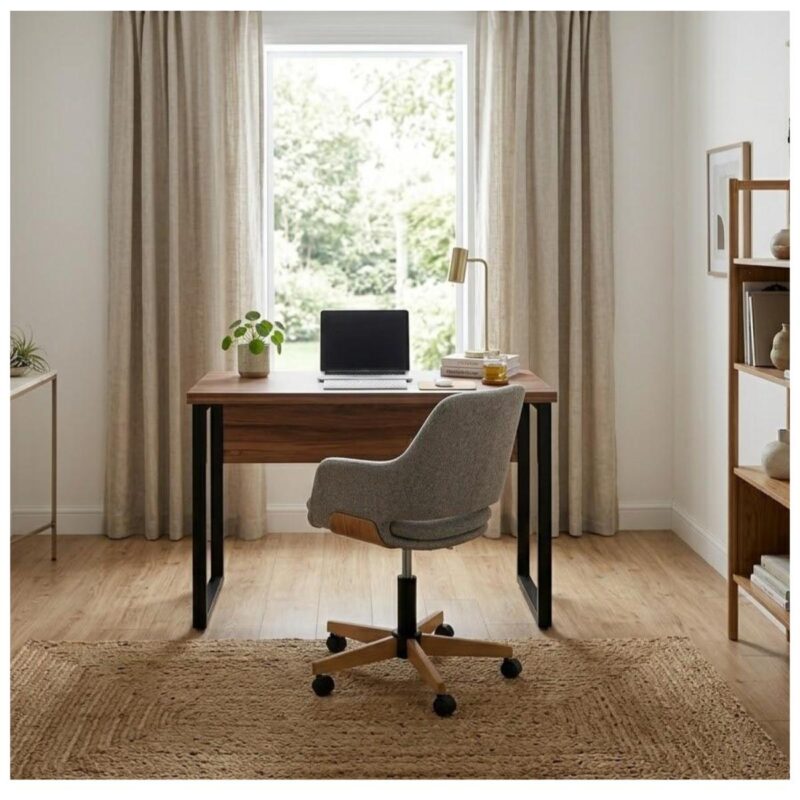 Móveis para Escritório Mesa de Escritório Industrial 1,50 x 0,60cm Nogal Sevilha Tampo 40mm – Escrivaninha Home Office Premium Pollo - Sevilha / Preto - 24472