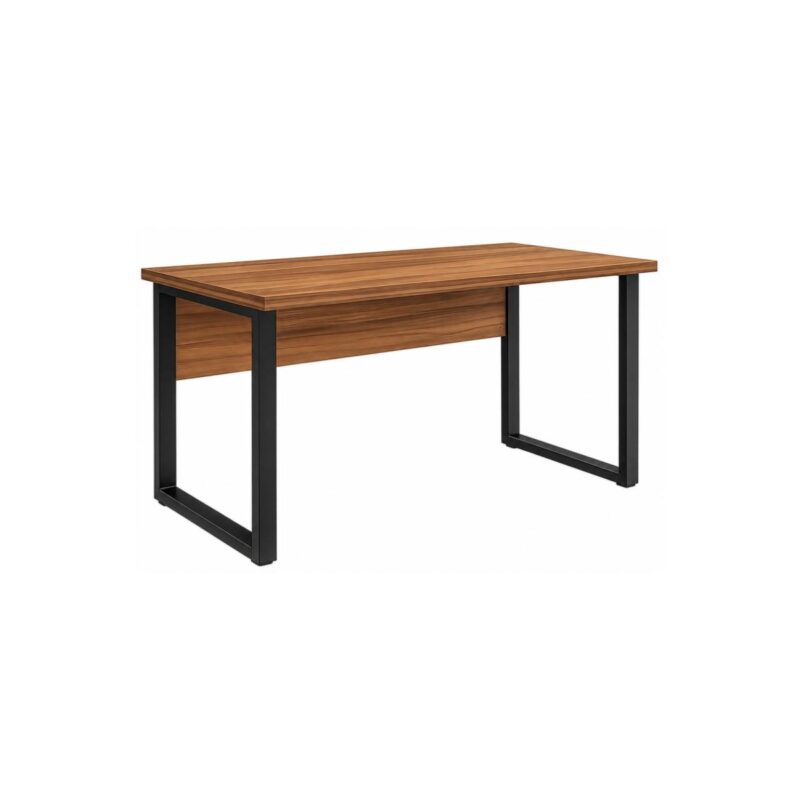 Móveis para Escritório Mesa de Escritório Industrial 1,20m x 0,60cm Nogal Sevilha Tampo 40mm – Escrivaninha Home Office Premium Pollo - Sevilha / Preto - 24469