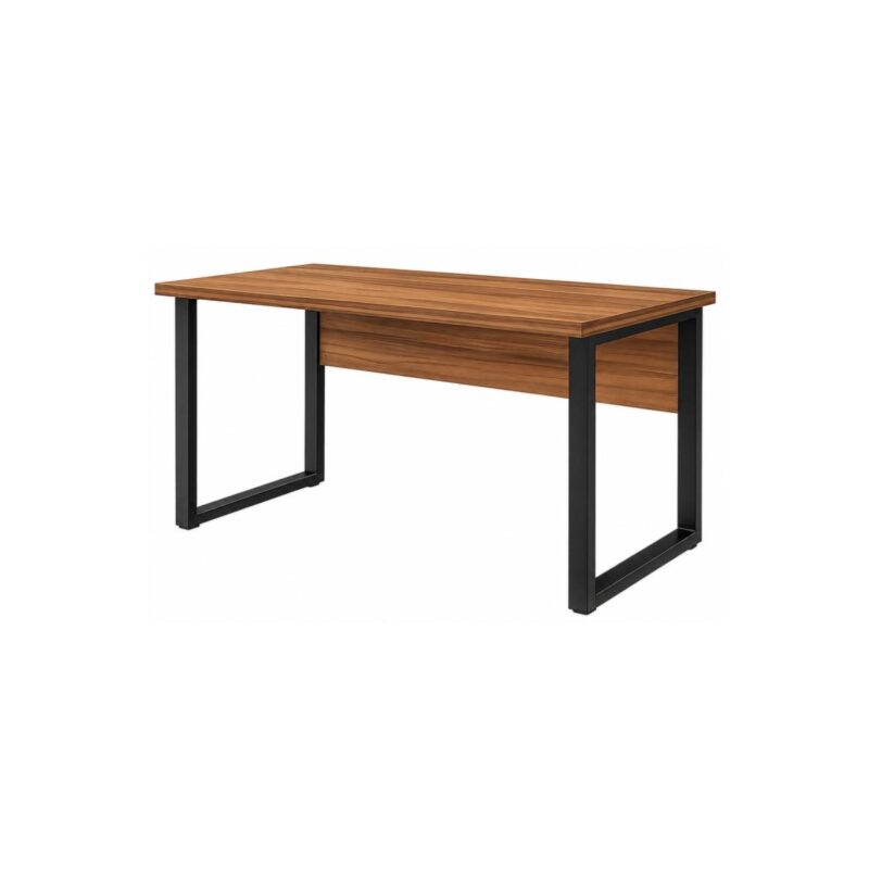 Móveis para Escritório Mesa de Escritório Industrial 1,20m x 0,60cm Nogal Sevilha Tampo 40mm – Escrivaninha Home Office Premium Pollo - Sevilha / Preto - 24469