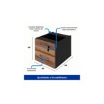 Móveis para Escritório Mesa Escritório PÉ QUADRO 1,50x0,60m - C/ Gavetas - NOGAL SEVILHA/PRETO - 24473
