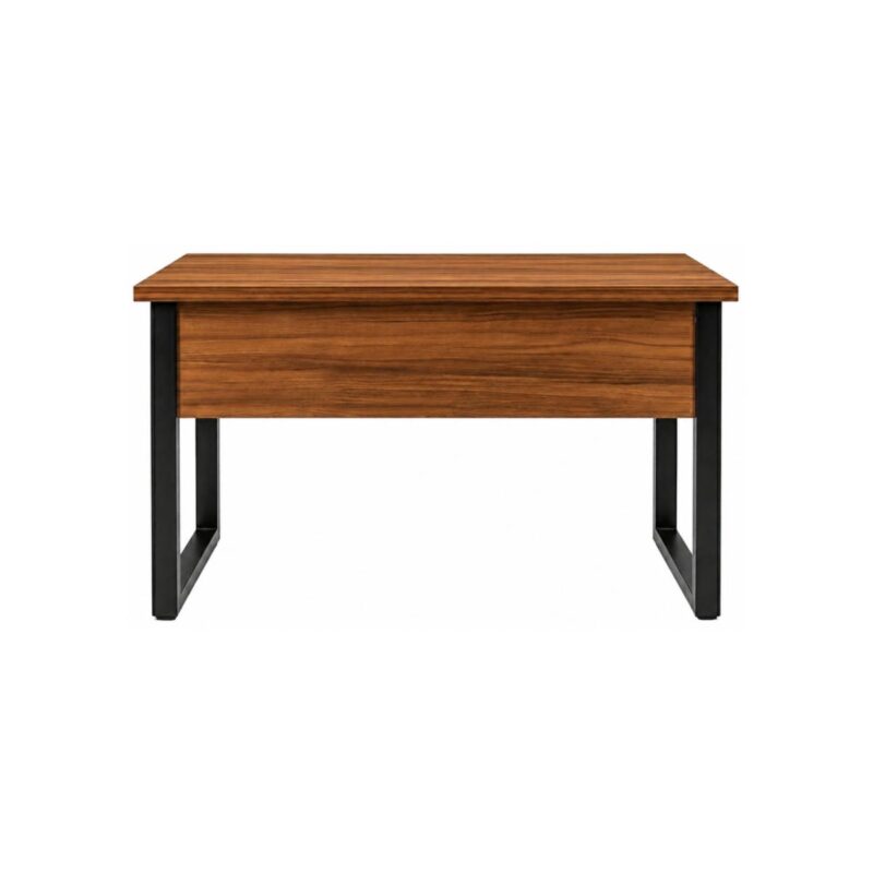 Móveis para Escritório Mesa Escritório PÉ QUADRO 1,70x0,70m - C/ Gavetas - NOGAL SEVILHA/PRETO - 24475