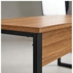 Móveis para Escritório Mesa Escritório PÉ QUADRO 1,50x0,60m - C/ Gavetas - NOGAL SEVILHA/PRETO - 24473