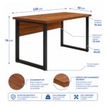 Móveis para Escritório Escrivaninha Home Office Industrial Amadeirada 170x70cm Tampo 40mm Premium - Sevilha / Preto - 24474