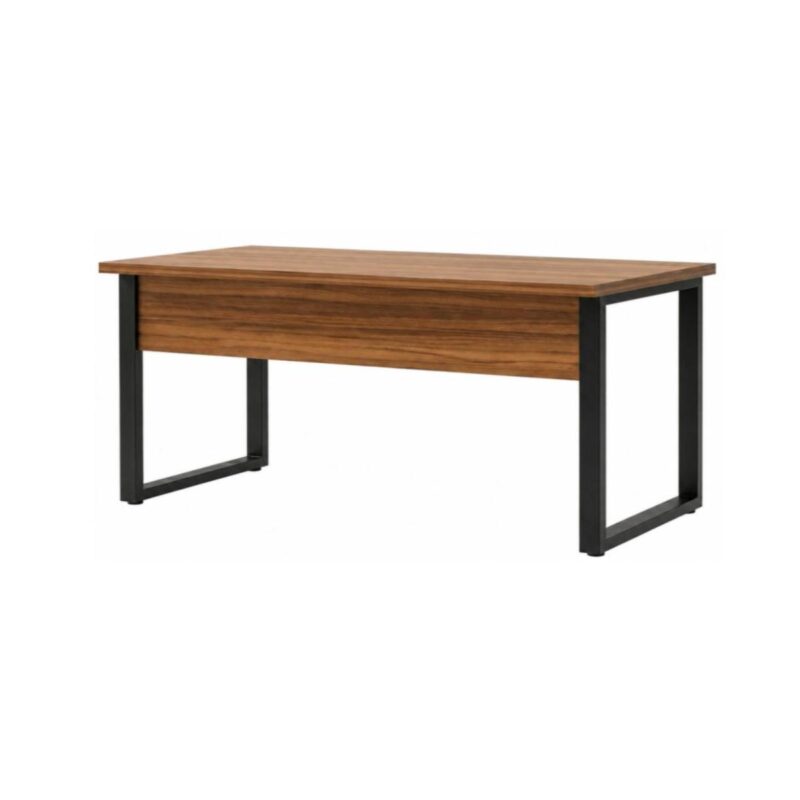 Móveis para Escritório Mesa Escritório PÉ QUADRO 1,70x0,70m - C/ Gavetas - NOGAL SEVILHA/PRETO - 24475