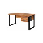 Móveis para Escritório Mesa Escritório PÉ QUADRO - 1,20x0,60m - C/ Gavetas - NOGAL SEVILHA/PRETO - 24471
