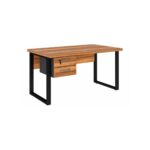 Móveis para Escritório Mesa Escritório PÉ QUADRO 1,50x0,60m - C/ Gavetas - NOGAL SEVILHA/PRETO - 24473