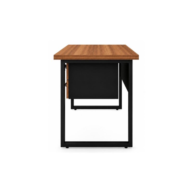 Móveis para Escritório Mesa Escritório PÉ QUADRO - 1,20x0,60m - C/ Gavetas - NOGAL SEVILHA/PRETO - 24471