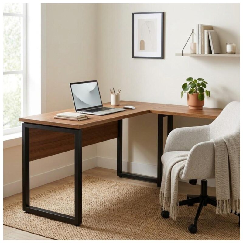 Móveis para Escritório Mesa de Escritório em L Diretor Premium 170x160cm Tampo 40mm – Sevilha / Preto - 24478