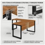 Móveis para Escritório Mesa de Escritório em L Diretor Premium 170x160cm Tampo 40mm – Sevilha / Preto - 24478