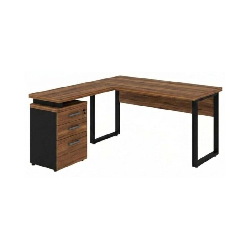 Móveis para Escritório Mesa de Escritório em L Diretor com Gaveteiro Tampo 40mm 170x160cm