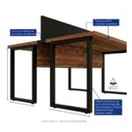 Móveis para Escritório Mesa de Escritório Dupla Industrial 1,50 x 1,35m Tampo 40mm - Sevilha / Preto