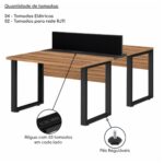 Móveis para Escritório Mesa de Escritório Dupla Industrial 1,50 x 1,35m Tampo 40mm - Sevilha / Preto