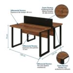 Móveis para Escritório Mesa de Escritório Dupla Industrial 1,20 x 1,35m Tampo 40mm - Sevilha / Preto