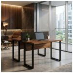 Móveis para Escritório Mesa de Escritório Dupla Industrial 1,50 x 1,35m Tampo 40mm - Sevilha / Preto