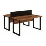 Móveis para Escritório Mesa de Escritório Dupla Industrial 1,50 x 1,35m Tampo 40mm - Sevilha / Preto