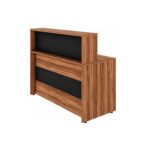 Móveis para Escritório Balcão de Atendimento 1.35x1,13x0,60m - C/ 02 Gavetas - WORKSTART - NOGAL SEVILHA / PRETO - 63082