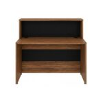 Móveis para Escritório Mesa para Recepção e Balcão Atendimento Madeira Alta Qualidade 1,35x1,13m Nogal Sevilha / Preto 63081