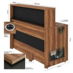 Móveis para Escritório Balcão de Atendimento 1.35x1,13x0,60m - C/ 02 Gavetas - WORKSTART - NOGAL SEVILHA / PRETO - 63082