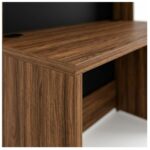 Móveis para Escritório Mesa para Recepção e Balcão Atendimento Madeira Alta Qualidade 1,35x1,13m Nogal Sevilha / Preto 63081