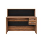 Móveis para Escritório Balcão de Atendimento 1.35x1,13x0,60m - C/ 02 Gavetas - WORKSTART - NOGAL SEVILHA / PRETO - 63082