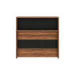 Móveis para Escritório Mesa para Recepção e Balcão Atendimento Madeira Alta Qualidade 1,35x1,13m Nogal Sevilha / Preto 63081