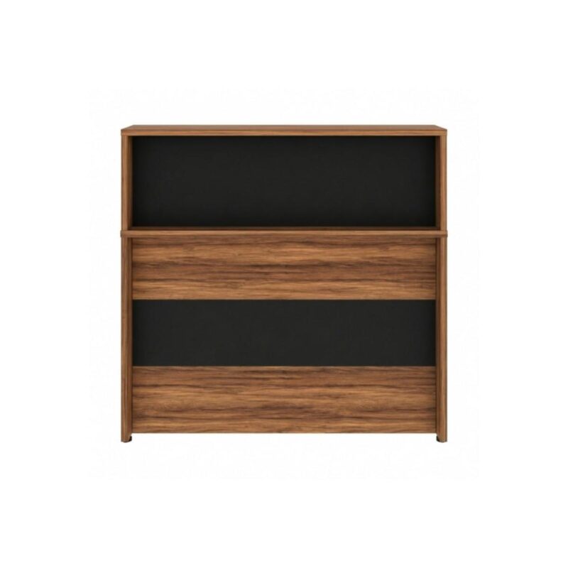 Móveis para Escritório Balcão de Atendimento 1.35x1,13x0,60m - C/ 02 Gavetas - WORKSTART - NOGAL SEVILHA / PRETO - 63082