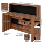 Móveis para Escritório Balcão de Atendimento 1.35x1,13x0,60m - C/ 02 Gavetas - WORKSTART - NOGAL SEVILHA / PRETO - 63082
