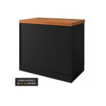 Móveis para Escritório Armário Escritório Baixo 2 Portas com Chave 0,80 x 0,74 x 0,45cm - Nogal Sevilha / Preto - 21411