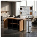 Móveis para Escritório Armário Credenza Escritório 1,20m Madeira com Nicho - Sevilha / Preto - 21412