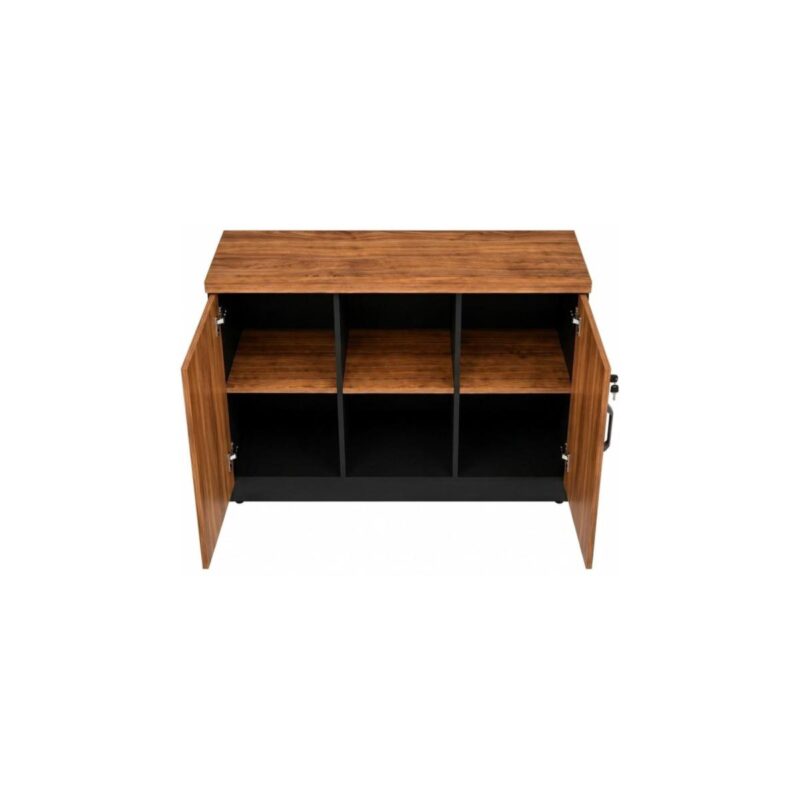 Móveis para Escritório Armário Credenza Escritório 1,20m Madeira com Nicho - Sevilha / Preto - 21412