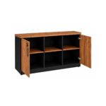 Móveis para Escritório Armário Credenza Escritório 1,20m Madeira com Nicho - Sevilha / Preto - 21412