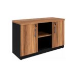 Móveis para Escritório Armário Credenza Escritório 1,20m Madeira com Nicho - Sevilha / Preto - 21412