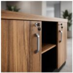 Móveis para Escritório Armário Credenza Escritório 1,20m Madeira com Nicho - Sevilha / Preto - 21412