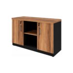 Móveis para Escritório Armário Credenza Escritório 1,20m Madeira com Nicho - Sevilha / Preto - 21412